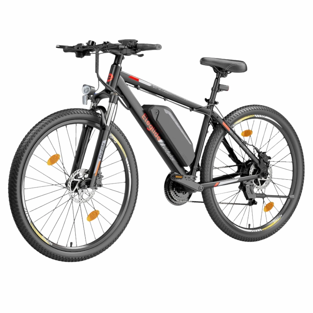 Eleglide M2 E-Mountainbike mit hydraulischen Scheibenbremsen und großer Reichweite.