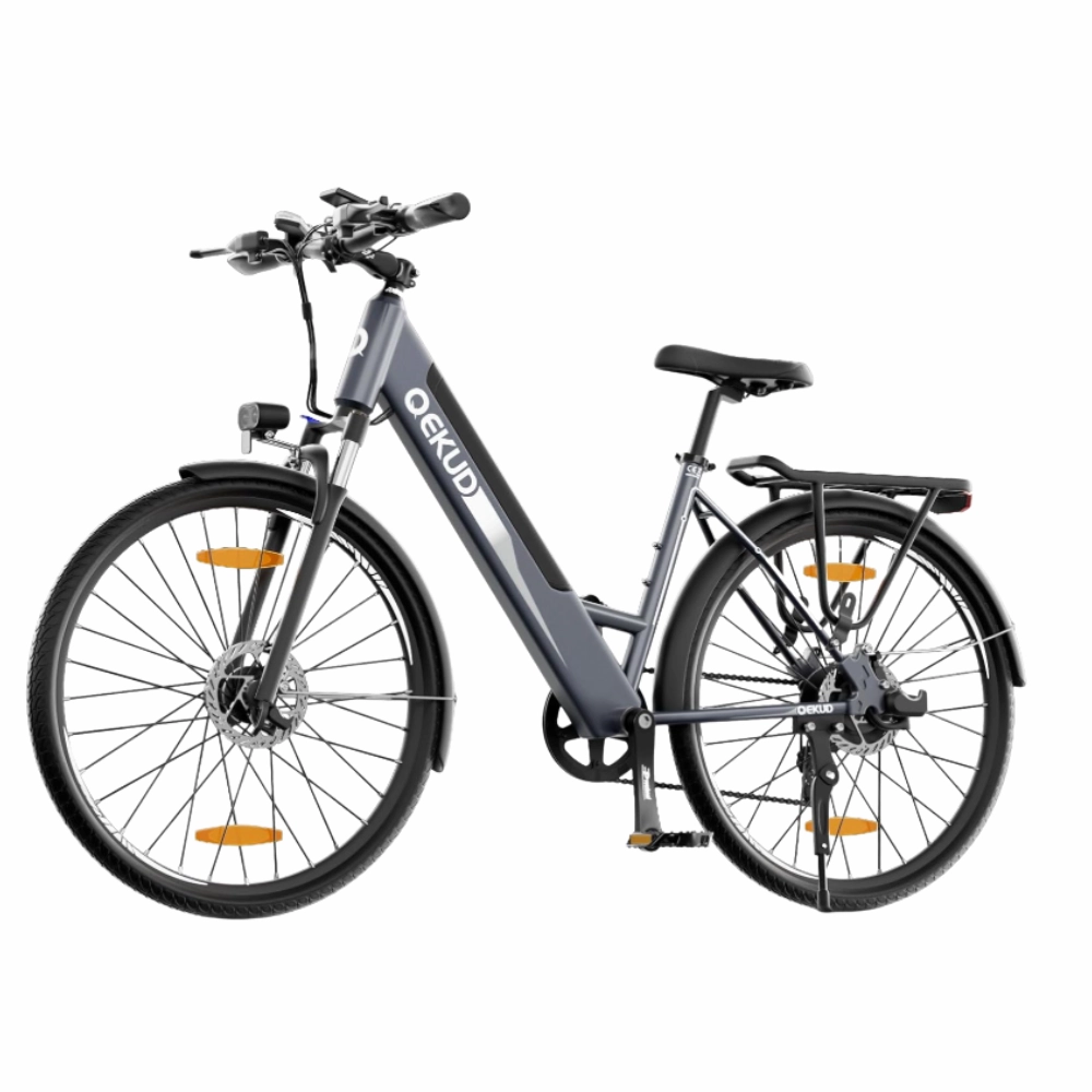 Qekud 26M208 E-Bike mit Tiefeinsteiger-Rahmen für Stadtverkehr und Freizeitfahrten.