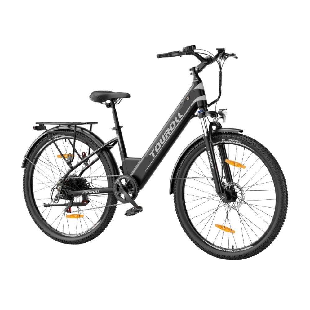 Touroll J1 ST E-Bike mit Tiefeinsteiger-Rahmen und 27,5-Zoll-Laufrädern.